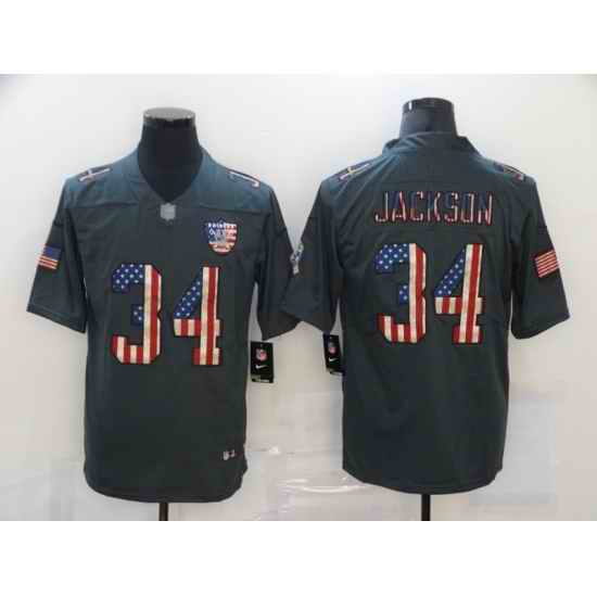Nike Las Vegas Raiders 34 Bo Jackson 2019 Salute To Service USA Flag Fashion Limited Jersey